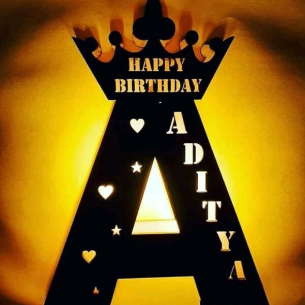 Personalized Wooden Single Letter Lamp