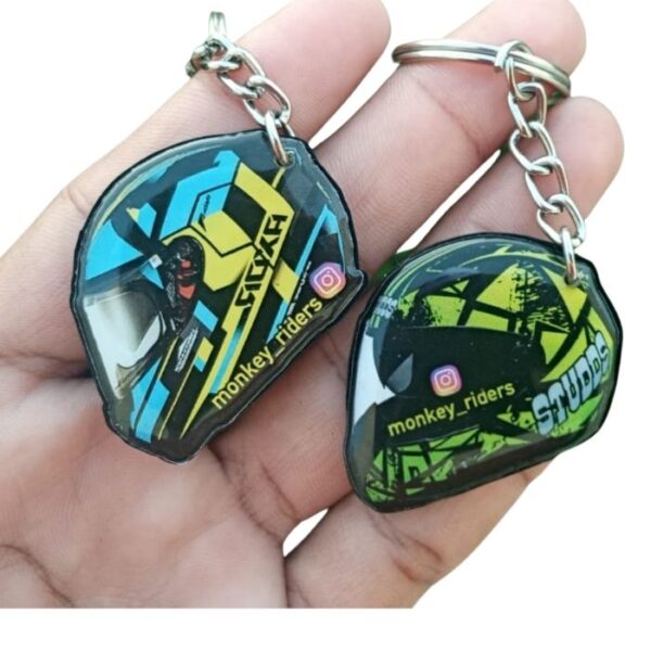 Personalized Helmet gel key chain