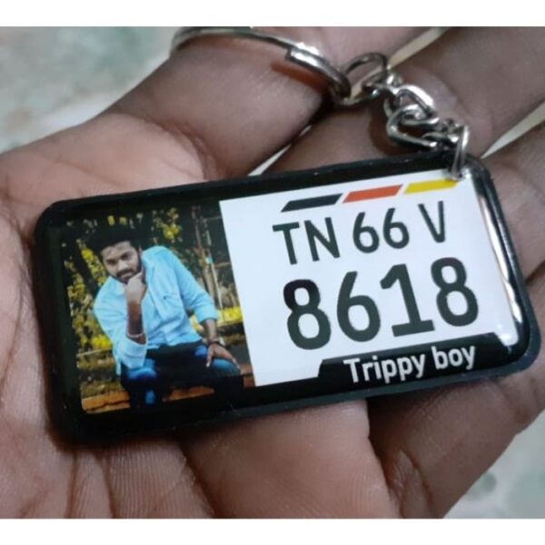 Personalized Number Plate Photo/Logo Gel keychain