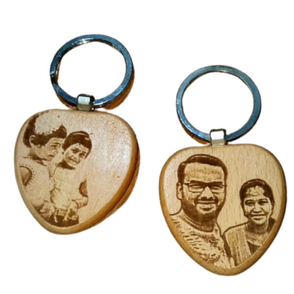 Personalized heart shape Wooden Key Chain